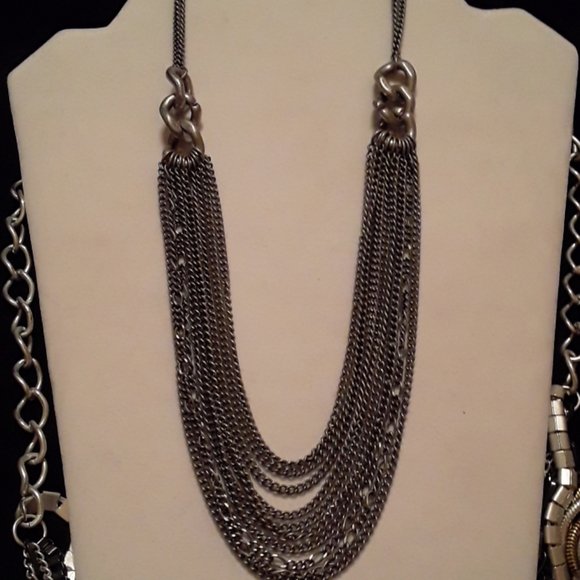Necklace Lot silvertone - 3 chunky chain style - Picture 3 of 8